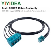 Kabel Rakitan Multi FAKRA 4/5/6 Jalur Kabel Data Otomotif HSD LVDS ADAS Harness Distribusi Sinyal Kamera 50 Ohm Ganda