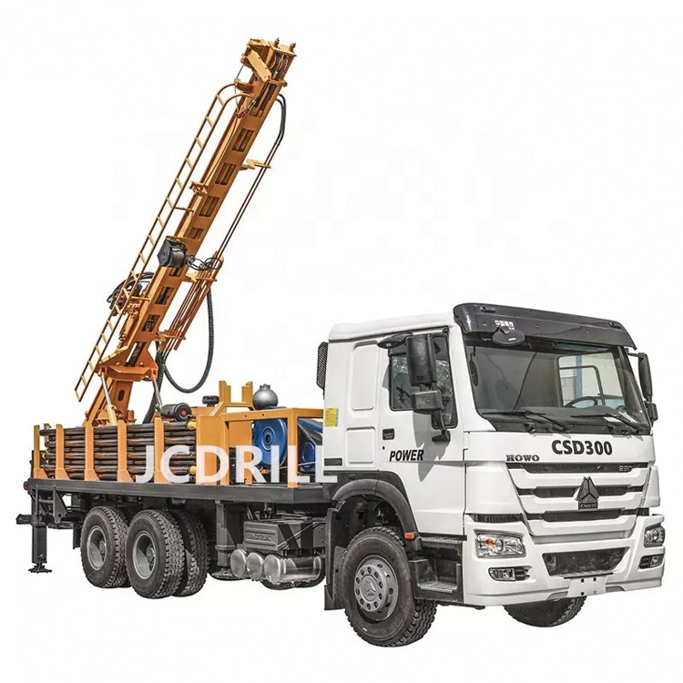 CSD300 truck mounted borehole rotary drilling machine water well drill rig with air compressor for sale