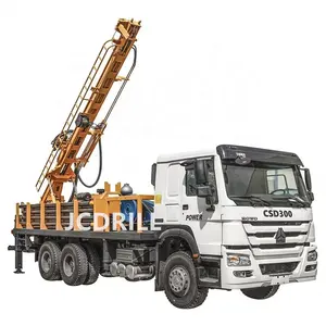 CSD300 truck mounted borehole rotary drilling machine water well drill rig with air compressor for sale