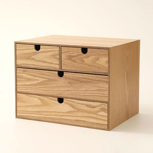 Wood Drawers Desktop Desk Organizer with Drawers, <b>Mini</b> Tabletop Craft <b>Box</b> Cosmetic <b>Storage</b> Drawer with Handle - Product Image 2