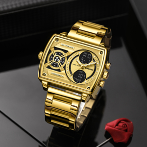 BINBOND 2026 Orologio da Polso Digitale da Uomo Impermeabile Luminoso con Doppio Fuso Orario, Quadrante Rettangolare, per Uomo - Product Image 6