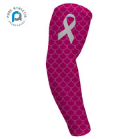 Épingles de ruban rose personnalisées-Manchons de sensibilisation au cancer du sein Manchons de bras de sport de compression de bras Manchon de bras de football américain
