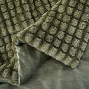Luxe <span class=keywords><strong>Vert</strong></span> Émeraude Jacquard Lapin Fausse Fourrure Micromink Couvre-lits et Couettes Vente en Gros - Product Image 3