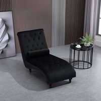 Chaise longue en velours en forme de S capitonnée avec garniture cloutée, pieds en bois, monoplace, couleur personnalisable, vente en gros