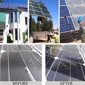 Cepillo de Limpieza de Paneles Solares Telescópico con Poste de Aluminio Retráctil y Alimentación de Agua para Limpieza de Ventanas - Product Image 3