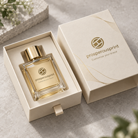 Boîte en carton rigide de luxe faite à la main avec logo personnalisé, dorée à la feuille d'or, pour emballage de flacon de parfum arabe, recyclable, cadeau de parfum haut de gamme