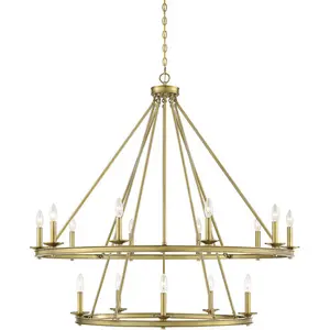 Vendite calde stile impero due livelli classico anello in ottone massiccio apparecchio di illuminazione a sospensione lampadario decorativo grande