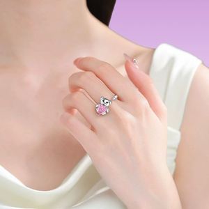 Anillo Inquieto Rotatable Bear Zircon <b>Ring</b> Jewellery <b>Spinner</b> <b>Ring</b> Spinning Rotating Adjustable Fidget <b>Ring</b> <b>Spinner</b> for Anxiety - Product Image 2