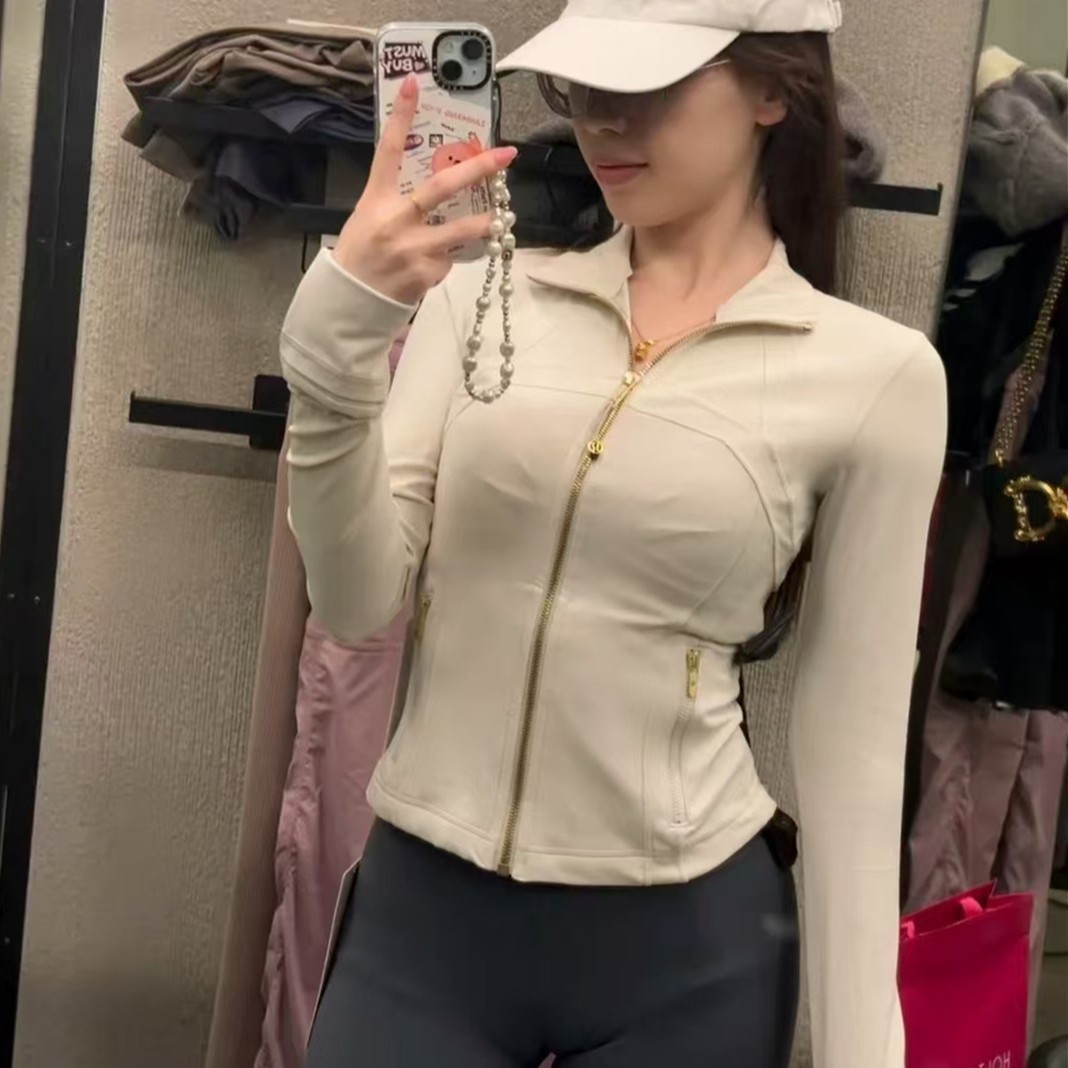 Professional Slim Fit Jacket Women Stand up Collar Zip up Running Sports Fitness Outerwear Stretchy Yoga Top