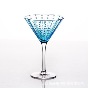 Verre à vin rouge à pied vert épais en cristal / magnifique verre à martini à pied vert épais - Product Image 1
