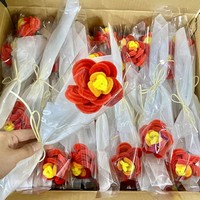 QY Hadiah Pernikahan Mewah untuk Tamu, Hadiah Valentine, Bunga Pipa Berbentuk Lengkung, Bunga Mawar Berwarna Gradasi