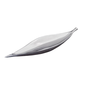 Plato de comida decorativo en forma de hoja para decoración de fiestas de jardín, servidor de galletas decorativas en acabado dorado y plateado, superventas - Product Image 2