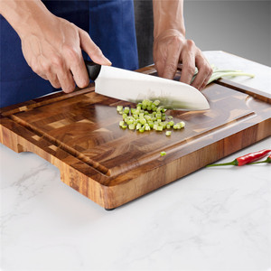 Tabla de Cortar Grande de Madera de Acacia con Certificación FDA LFGB SGS para Cocina Doméstica, Carnicería, Restaurante y Servicios de Catering - Product Image 4