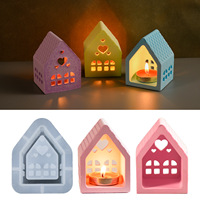 Moule en silicone YS DIY Love House pour bougeoir de Noël, décoration d'intérieur, moule en plâtre et ciment