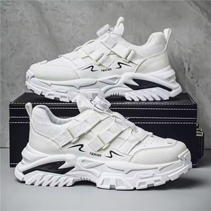 Zapatillas Deportivas Retro de Malla con Cordones para Hombre, Blancas, de Gran Tamaño, Transpirables, Antideslizantes, Impermeables, Ligeras e Informales - Product Image 3