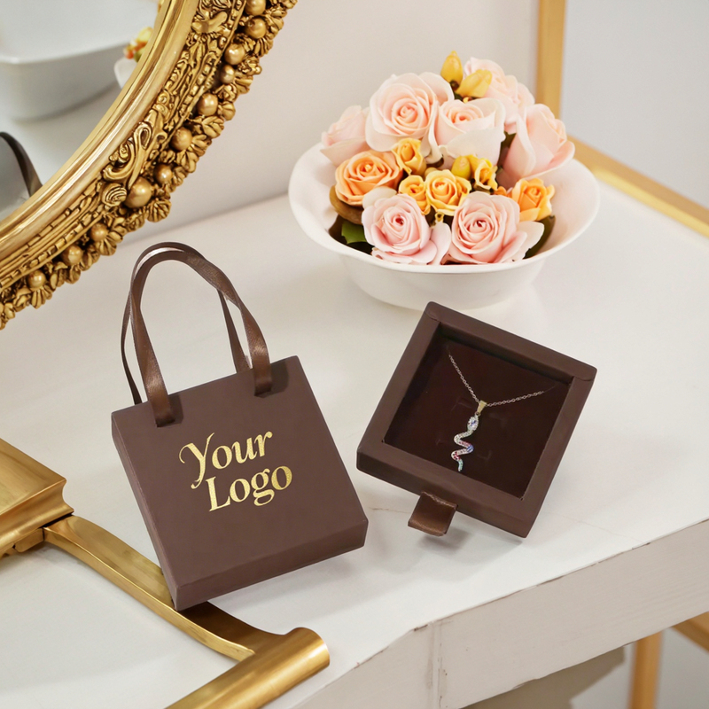 Custom Logo Golden Stamping Jewelry Packing