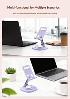 Support de téléphone rotatif à 360 degrés, support de tablette pliable de bureau Macaron, anti-tremblement, multi-angle réglable, métal+ABS, pour personne paresseuse