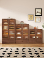 Meuble de salon en verre et bois de style vintage, design étroit et peu encombrant pour hôtel et usage domestique, rangement à vin durable, rétro et minimaliste