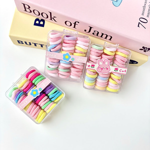 Élastiques à cheveux pour enfants, couleurs bonbon, haute élasticité, durables, style princesse, anneaux en tissu, usage quotidien - Product Image 1