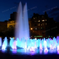 Fontaine musicale interactive géante d'extérieur à LED RGB pour enfants, équipement de jeu pour la place publique de la ville et l'aménagement paysager