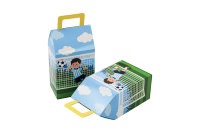 Boîte en papier pour cadeaux et friandises sur le thème du football pour enfants avec poignée, boîte à bonbons pour la décoration de célébrations sportives