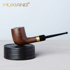 Muxiang Wooden Tobacco Pipe 9mm Filter Straight Handmade Solid Wood Pipe For Smoking - Product Image 1
