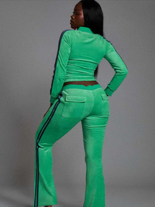 Completi Invernali da <span class=keywords><strong>Donna</strong></span> Giacca Corta in Velluto + Pantaloni Set Coordinato Due Pezzi Tuta in Velluto da <span class=keywords><strong>Donna</strong></span> - Product Image 6