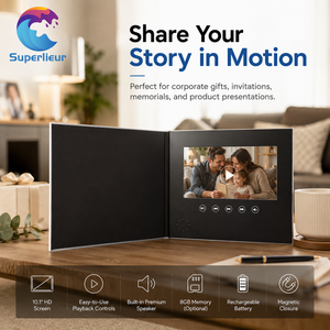 Superlieur - Présentation d'entreprise de luxe - Écran IPS HD 10,1 pouces - Mémoire 2 Go - Impression personnalisée - Conforme RoHS - Dossier numérique LCD - Brochure <span class=keywords><strong>vidéo</strong></span> - Product Image 1