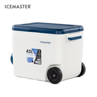IceMaster Heavy Duty 45L Glacière Isolé Portable Glacière Roues Poisson Grand Refroidisseur Dur Avec Roues