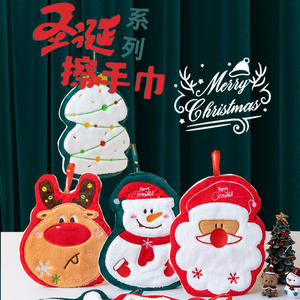 Toalla de mano de lana de Coral de tres capas con dibujos animados de estilo coreano, absorbente de secado rápido impreso para uso en la <span class=keywords><strong>cocina</strong></span>, tipo colgante - Product Image 4