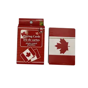 Cartas de póker de hoja de arce canadiense, cartas de juego de plástico en blanco, barato, venta al por mayor