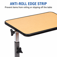 Mesa de Cama Ajustable en Altura, Mesa Auxiliar Móvil con Ruedas, Escritorio para Portátil para Uso Médico, Hospitalario y Doméstico