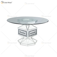 Table à manger ronde moderne en diamant Vxin, nouveau design WXF-613, avec miroir, table à manger avec chaises pour salon