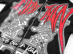 Vente flash, sweat-shirt à capuche zippé de haute qualité 100% coton, streetwear lourd, émotions mixtes, vêtements pour hommes, sweat-shirt pour hommes - Product Image 5