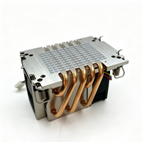Refroidisseur de processeur de serveur 300W avec 5 caloducs en cuivre, base en cuivre 2U, ailettes en aluminium, 113x80x66.3mm, OEM ODM, MOQ 1 pièce