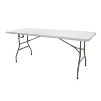 Table pliante longue pour événements de mariage en plein air, 8 à 10 personnes, en plastique blanc, table de camping portable pour événements, festivals
