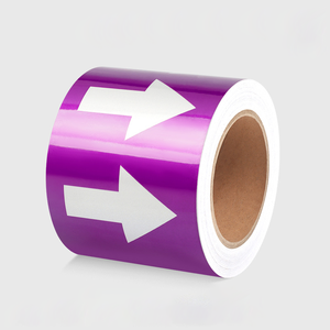 Ống đánh dấu nhãn hướng dòng chảy mũi tên không thấm nước Vinyl nhãn tự dính Nhãn dán băng - Product Image 2