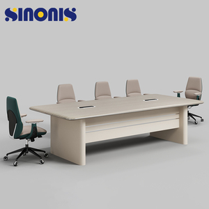 Sinonis eavy Duty 2.4m Conference <b>Table</b> Seamless PVC Surface Meeting Desk for Corporate <b>Office</b> Projects Stable F-Frame - Product Image 2