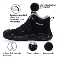 Chaussures de sécurité GUYISA à tige haute, embout composite anti-perforation, isolées 10KV, en microfibre Flyknit, semelle en caoutchouc, pour hommes, chantier de construction