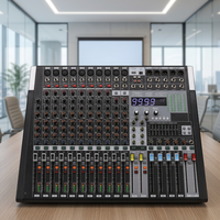 Consola Mezcladora de Audio Profesional X10 de 14/10 Canales, Controlador de DJ con Ecualizador de 4 Bandas, MP3, Bluetooth, Procesador de 99 Efectos, Construcción Metálica