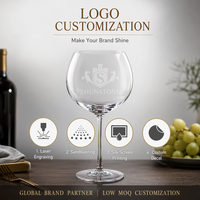 Verre à vin personnalisé de luxe SHUNSTONE, gobelet à vin rouge avec tige ultra-fine pour cadeau d'anniversaire