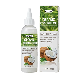 Aceite de Coco Virgen Orgánico Prensado en Frío, Loción Corporal de Aceite de Coco Puro Multiusos para Cabello, Cuerpo <span class=keywords><strong>y</strong></span> <span class=keywords><strong>Uñas</strong></span>, Repara la <span class=keywords><strong>Piel</strong></span> Seca <span class=keywords><strong>y</strong></span> Encrespada - Product Image 1