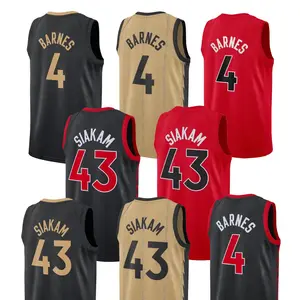 2024新批发廉价缝制/热压篮球球衣 #4斯科蒂·巴恩斯 #15文斯 #43帕斯卡尔·西亚卡姆
