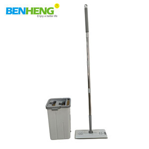 แปรงหวีขนแปรง ฟองน้ำคลุมหัวไม้ถูพื้น ยางปาดน้ำ ไม้ถูพื้นแบบแบน ถังบีบน้ำทำความสะอาดตัวเองได้ - Product Image 3