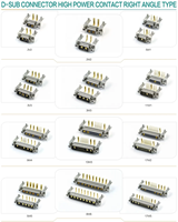 Connecteur mâle D-SUB 2W2 à angle droit LUNG KAY haute intensité 10A, plaqué or, type DIP R/A, connecteur 2W2 pour PCB