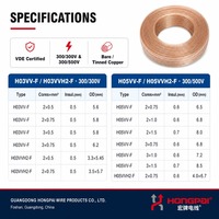 Cable de Alimentación Transparente HONGPAI VDE H03VV-F H05VV-F, 2 y 3 Núcleos, Cobre PVC, Codificación por Colores, Cable Flexible General