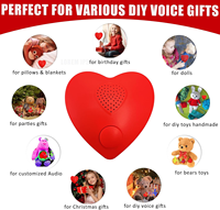 Boîtier vocal enregistrable en forme de cœur avec bouton poussoir, module sonore, technologie de puce vocale OTP, durée 30S pour jouet en peluche DIY