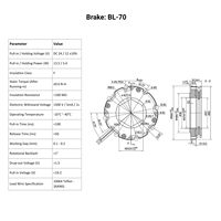 Freno Electromagnético para Articulaciones de Robot Doingwin L70I, 48V DC, 0.6Nm de Torque de Retención, Respuesta Rápida <100ms para Servomotor/Brazo Robótico