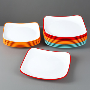 <b>Melamine</b> tableware, rice bowls, fast food <b>plates</b>, imitation porcelain square <b>plates</b>, plastic <b>plates</b>, commercial restaurant - Product Image 2