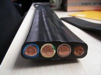 Kabel Pompa Submersible Flat 300V 500V Fleksibel Konduktor Tembaga Isolasi dan Selubung Karet 4x4mm2 4x16mm2